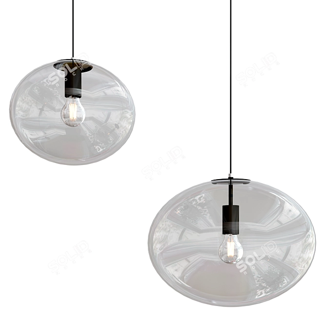 Blown Glass Pendant Lamp Galaxy 3D model image 1