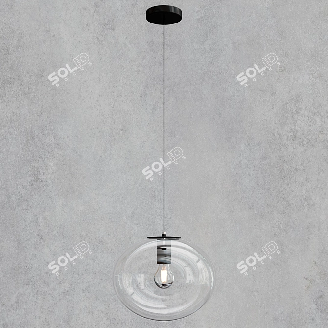 Blown Glass Pendant Lamp Galaxy 3D model image 3