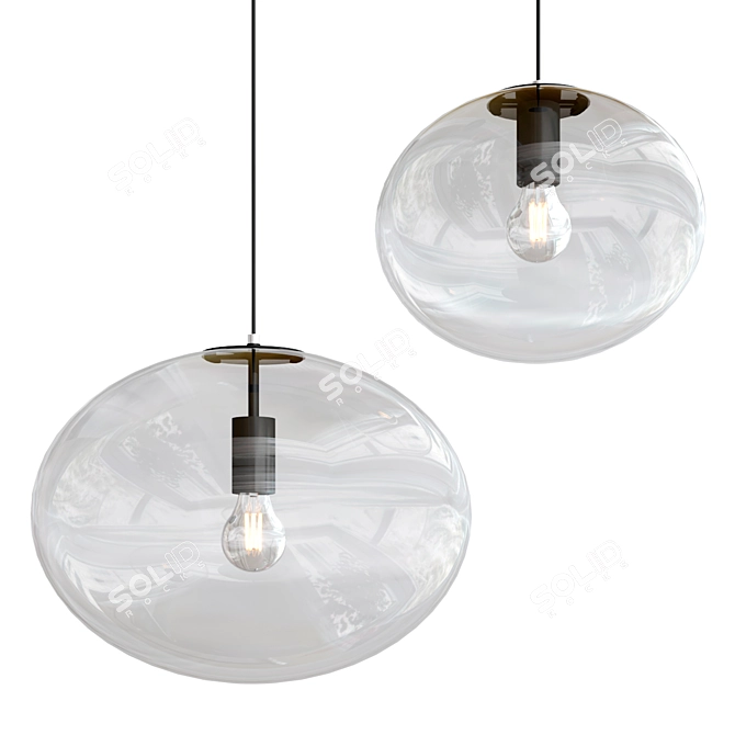 Blown Glass Pendant Lamp Galaxy 3D model image 7