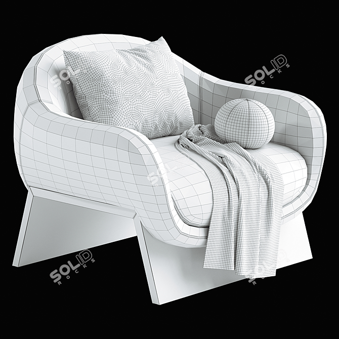 Modern Minimalist Boolean Armchair Design 3D model image 6