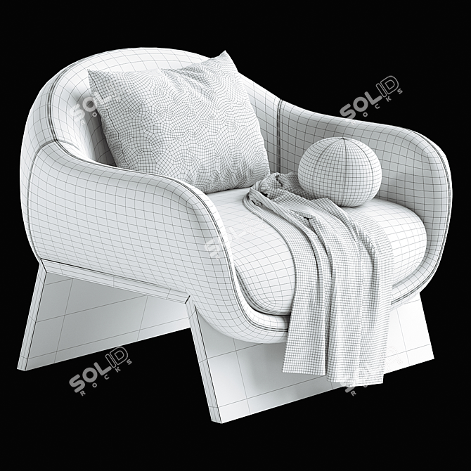 Modern Minimalist Boolean Armchair Design 3D model image 7