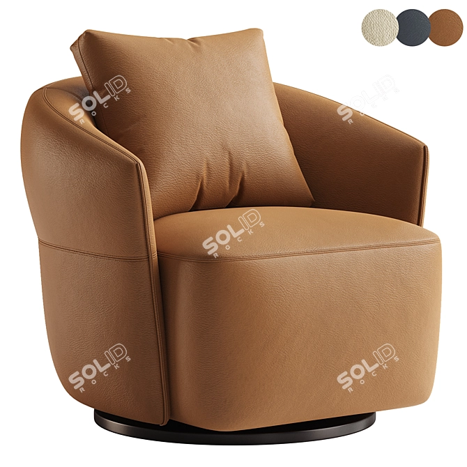 Sleek Modern Alice Armchair 3D model image 1