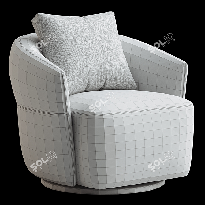 Sleek Modern Alice Armchair 3D model image 6