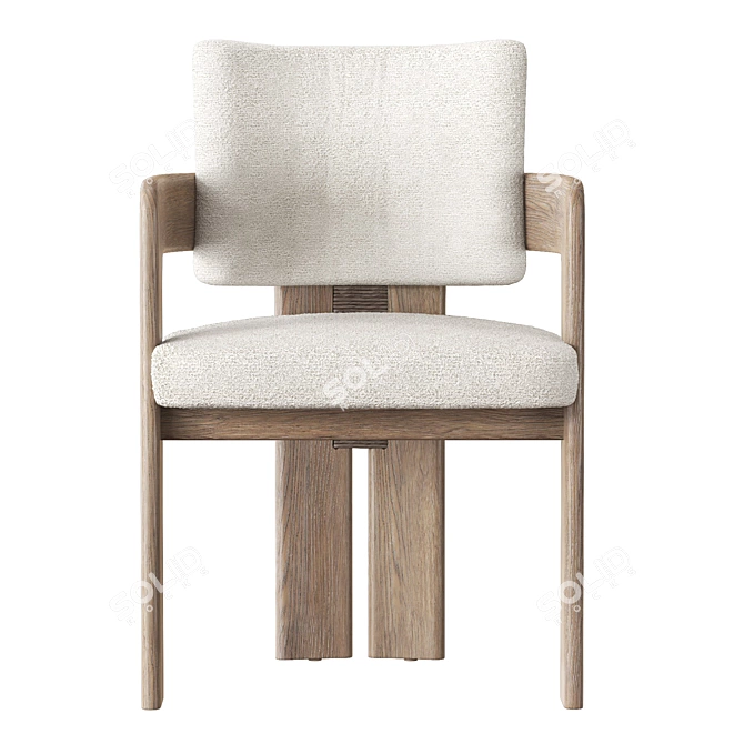 Elegant Paros Armchair for Vray 3D model image 2