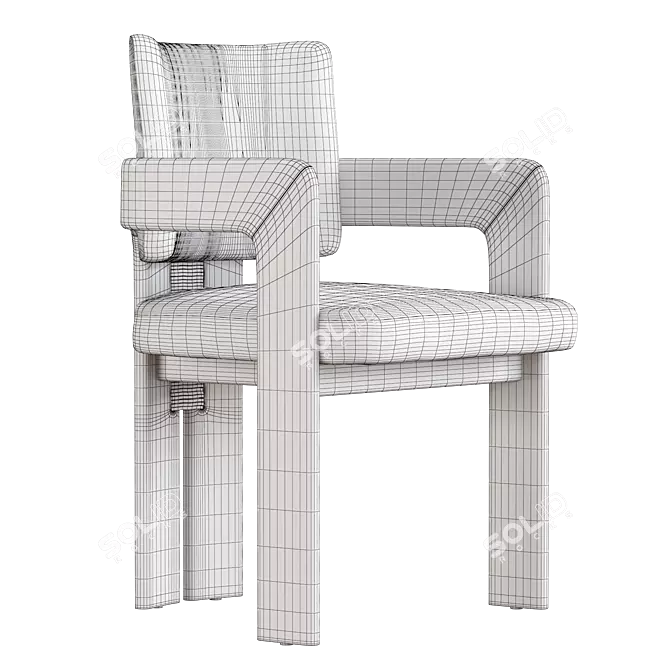 Elegant Paros Armchair for Vray 3D model image 5