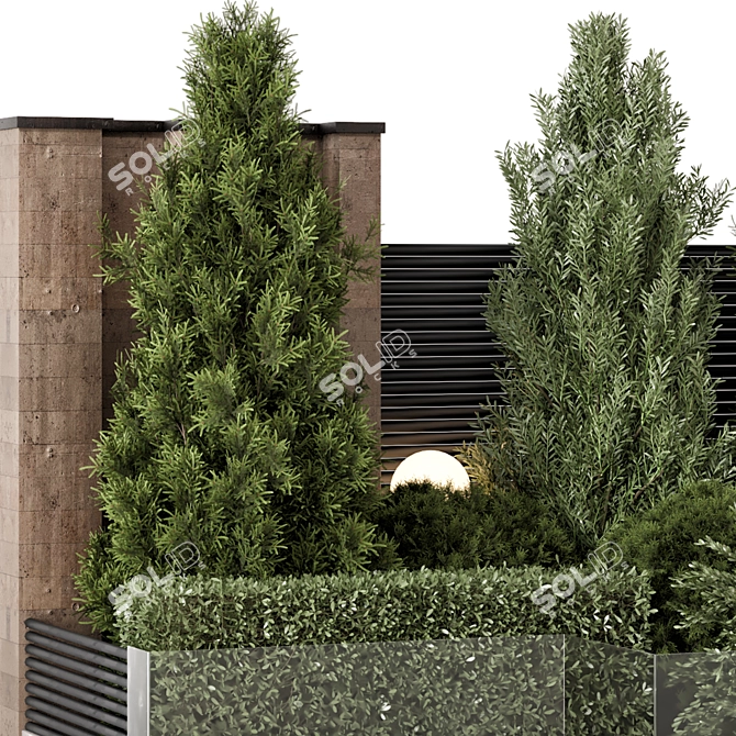 Lush Backyard Landscape Set 3D 3D model image 4