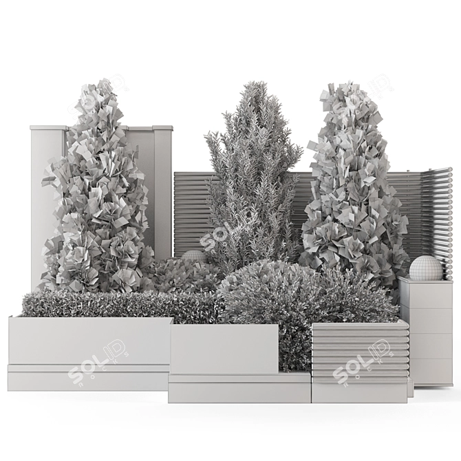 Lush Backyard Landscape Set 3D 3D model image 6