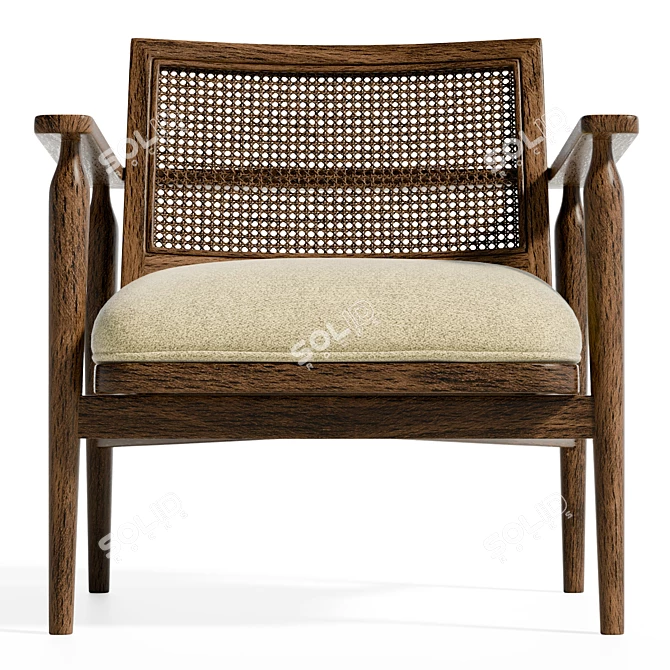 Elegant Xavier Accent Chair 3D model image 2