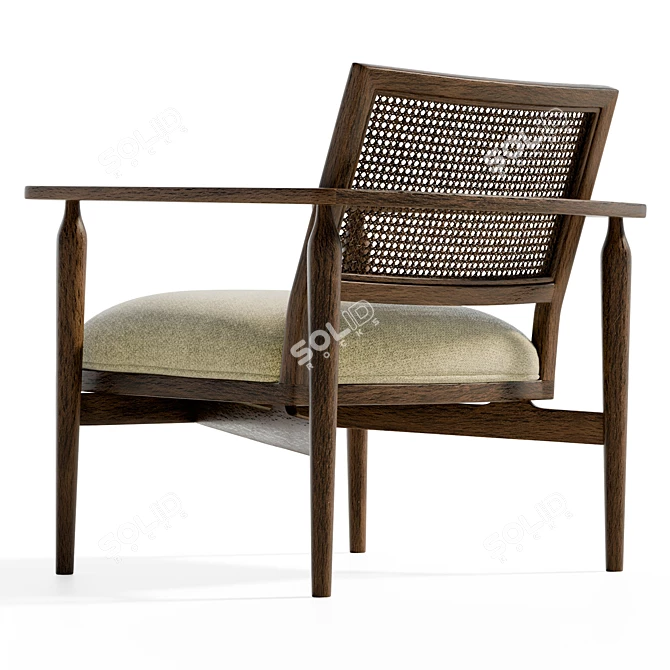 Elegant Xavier Accent Chair 3D model image 4