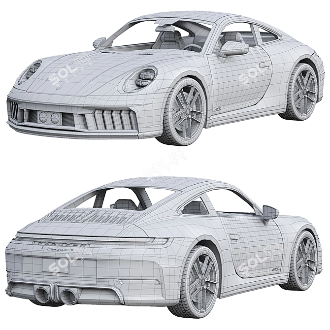 Porsche 911 Carrera GTS Hybrid 2025 3D model image 14