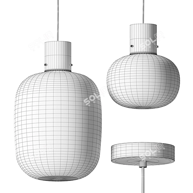 Elegant Awa Pendant Lamp 3D model image 6