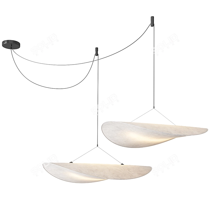 Tense Tyvek Pendant Lamp 3D model image 1