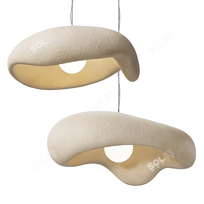 Wabi-Sabi Resin Pendant Light 3D model image 4