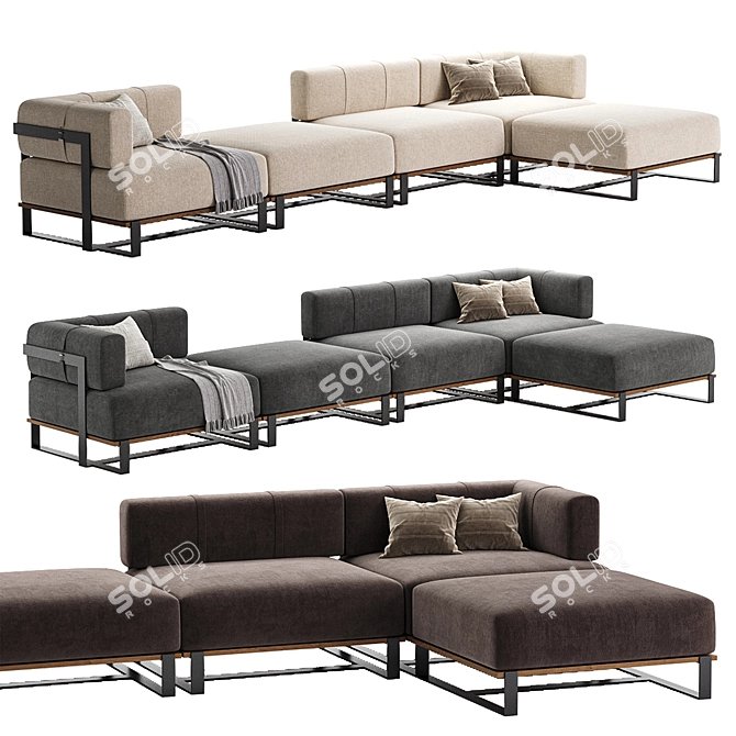 Modern Outdoor SALIM Sofa Set 3D model image 1