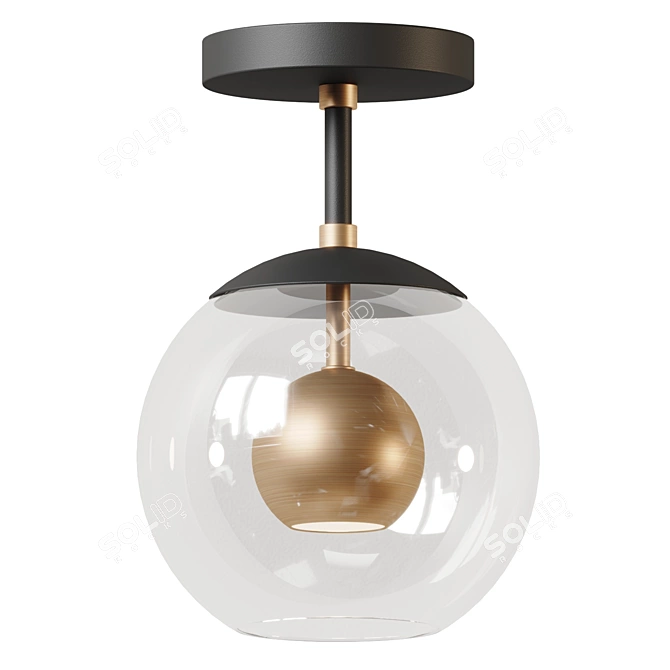 Modern Elegance Aluminum Ceiling Light 3D model image 1