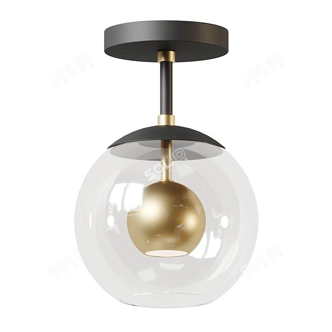 Modern Elegance Aluminum Ceiling Light 3D model image 2