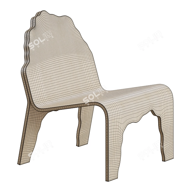 Scandinavian Lounge Chair in 3 Color Options 3D model image 6