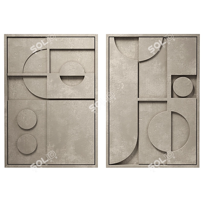 Sculpted Shape Relief Set 3D model image 1