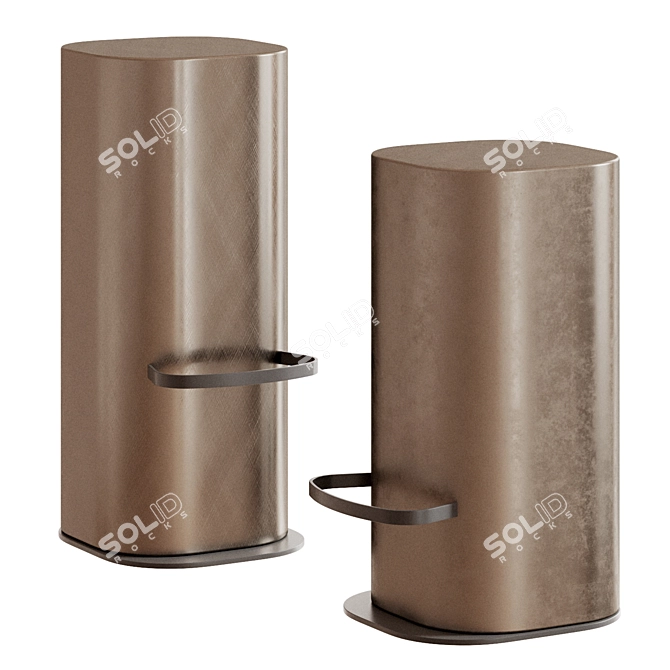 Sleek Pancho Metal Bar Stool 3D model image 1