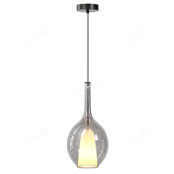 Modern Dual Light Pendant Chandelier 3D model image 2