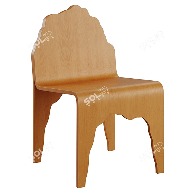 Lieksa Plywood Chair in 3 Color Options 3D model image 2