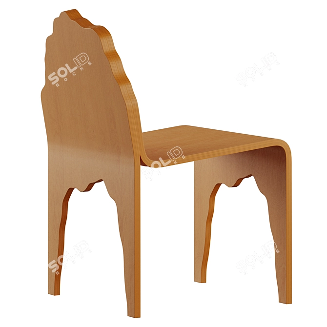 Lieksa Plywood Chair in 3 Color Options 3D model image 4