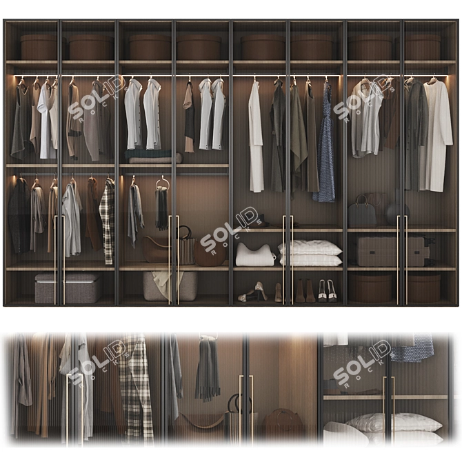 Modern Modular Wardrobe Set 3D model image 1