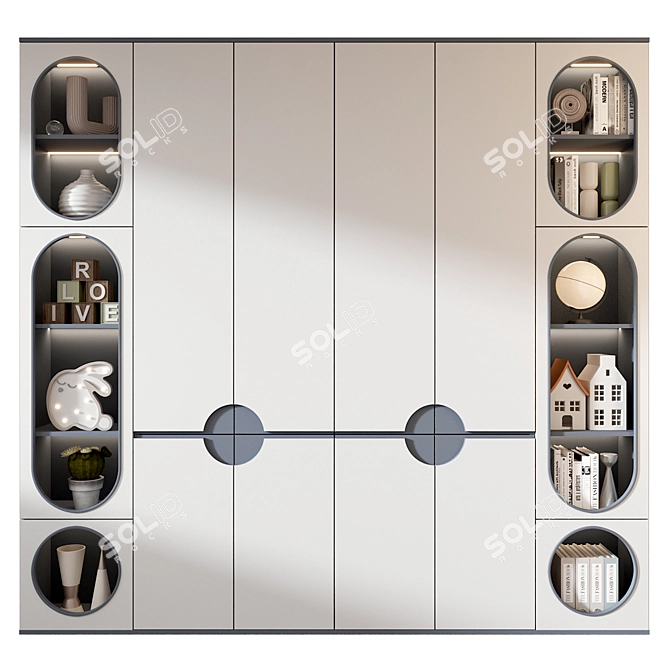 Modern Bookshelf Composition GHS-2559 3D model image 1