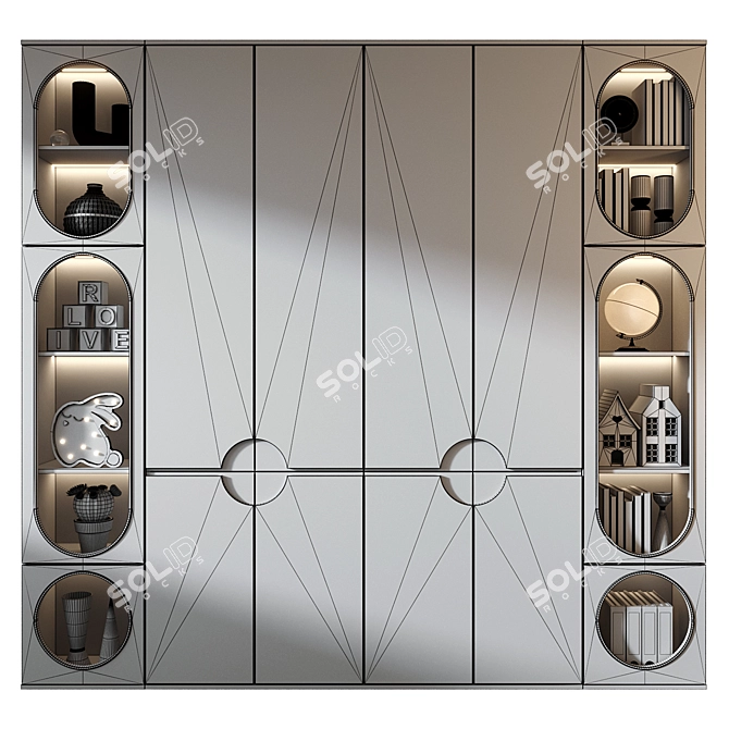 Modern Bookshelf Composition GHS-2559 3D model image 3