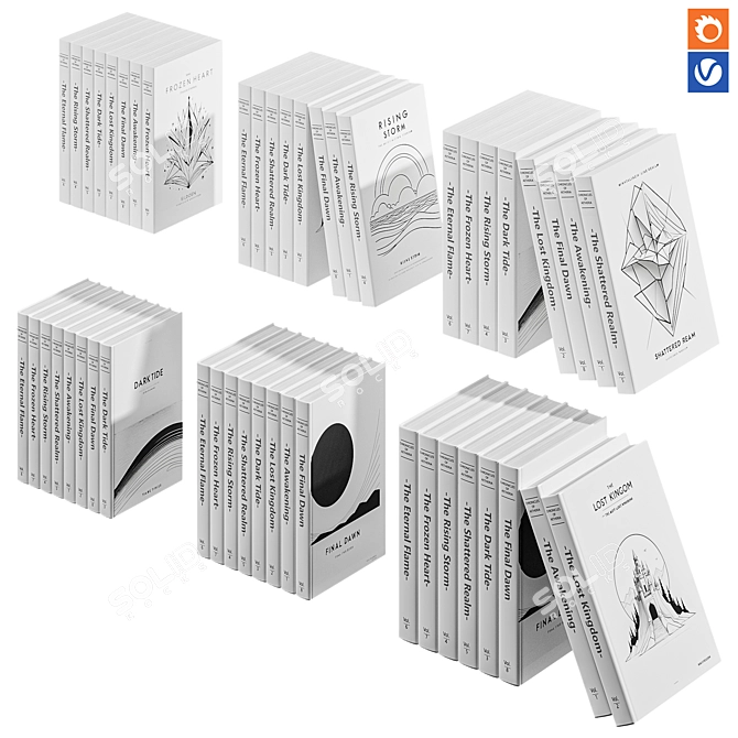 Creative Book Set-02 Decal 3D model image 1