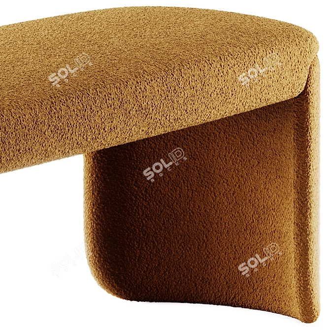 Elegant Petal Fabric Bench 3D model image 4