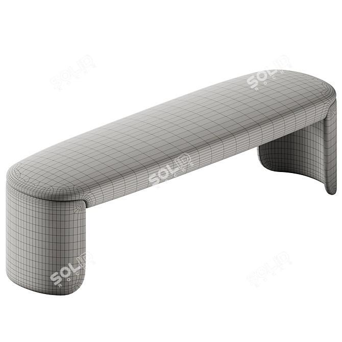 Elegant Petal Fabric Bench 3D model image 6