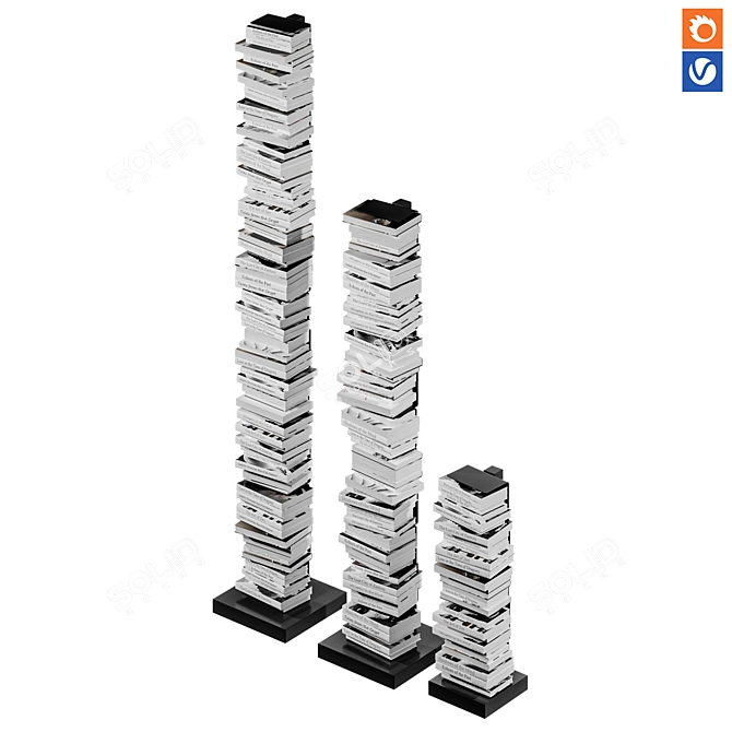 Book Set-04 Expandable Bookshelf Stand 3D model image 1