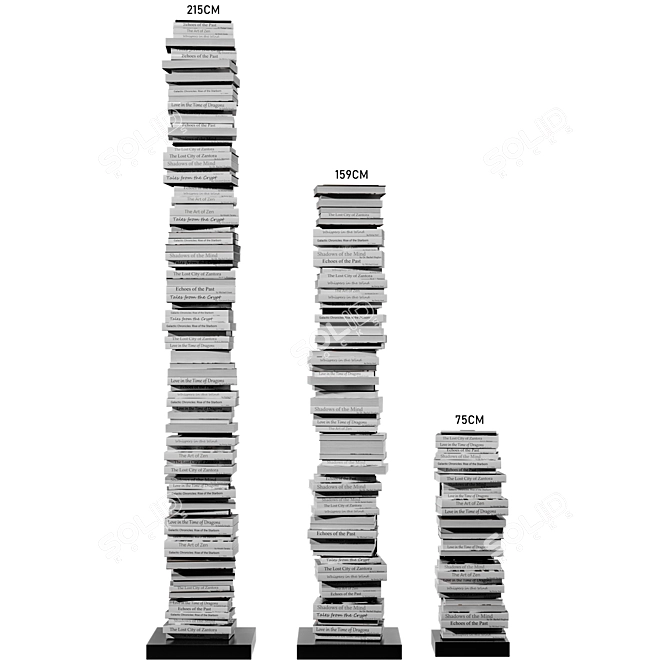 Book Set-04 Expandable Bookshelf Stand 3D model image 2