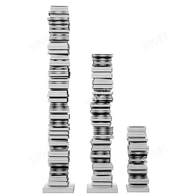 Book Set-04 Expandable Bookshelf Stand 3D model image 4