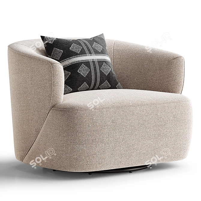 Mila Modern Swivel Chair 3D model image 1