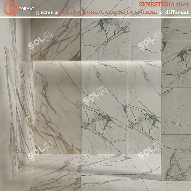 Luxury SYNESTESIA Calacatta Emerald Tiles 3D model image 1