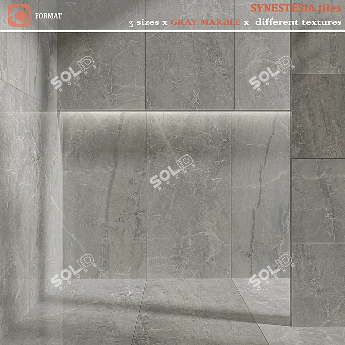 SYNESTESIA Gray Marble Statuario Tiles 3D model image 3