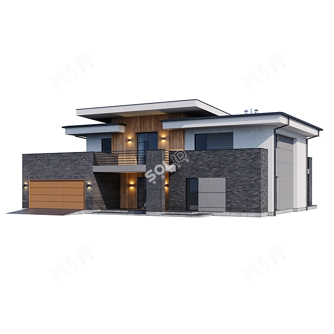 Modern Mansion Architectural Model 3D model image 2