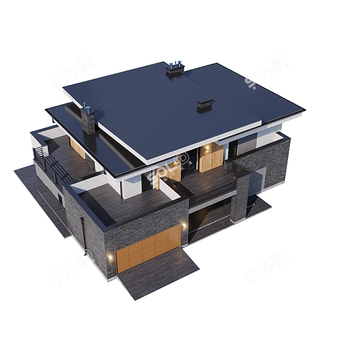 Modern Mansion Architectural Model 3D model image 4