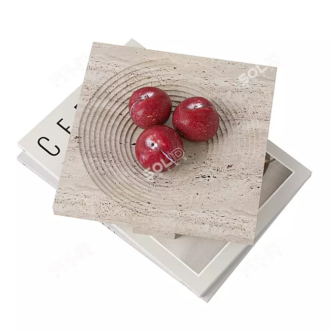 Luxury Marble Fruit Plate Set 3D model image 2