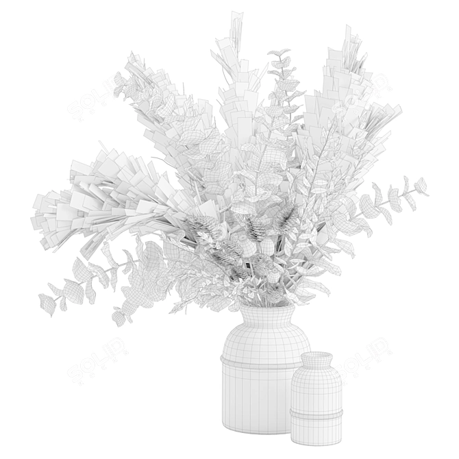 Elegant Pampas Vase Bouquet Display 3D model image 3