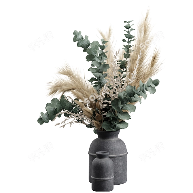 Elegant Pampas Vase Bouquet Display 3D model image 7