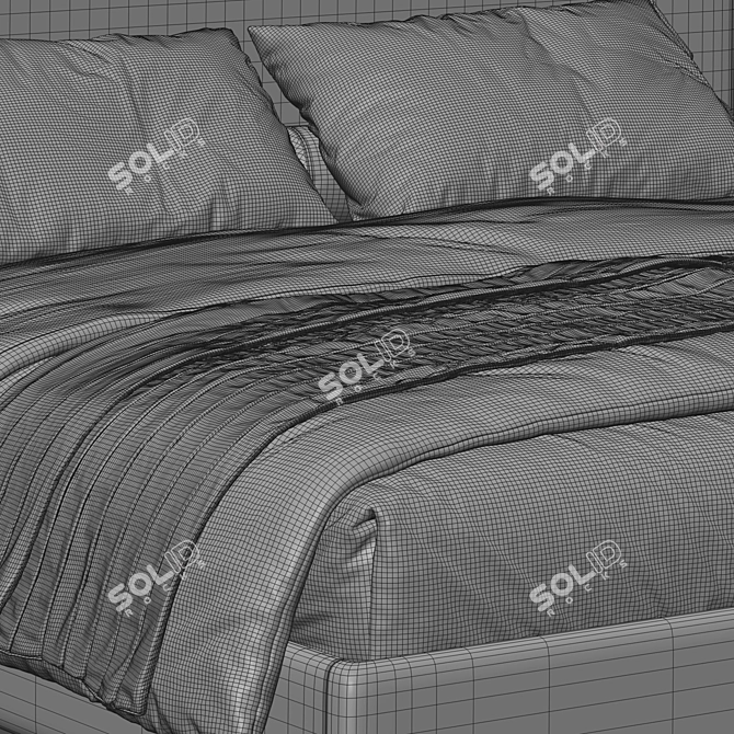 Elegant Abigail Bed 3D Model 3D model image 4