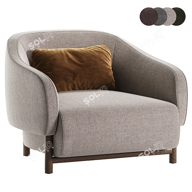 Elegant Audrey Feather Armchair 3D model image 1