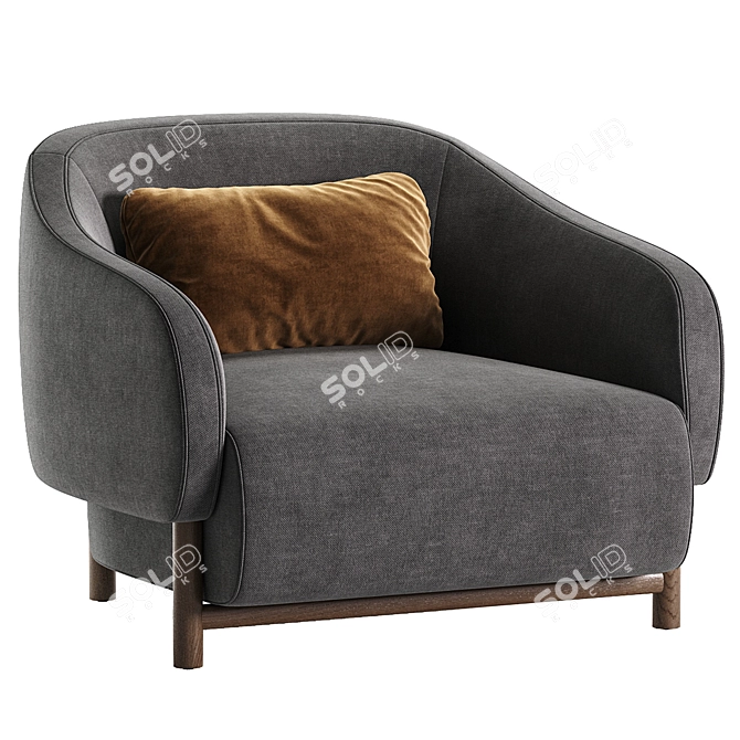 Elegant Audrey Feather Armchair 3D model image 2