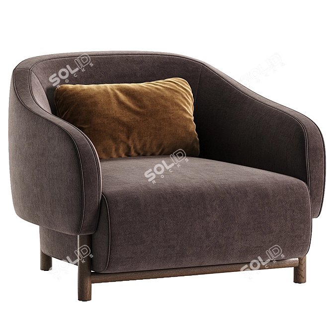 Elegant Audrey Feather Armchair 3D model image 3