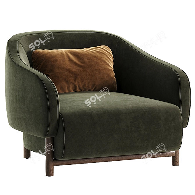 Elegant Audrey Feather Armchair 3D model image 4