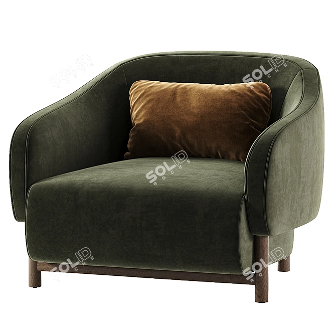 Elegant Audrey Feather Armchair 3D model image 5