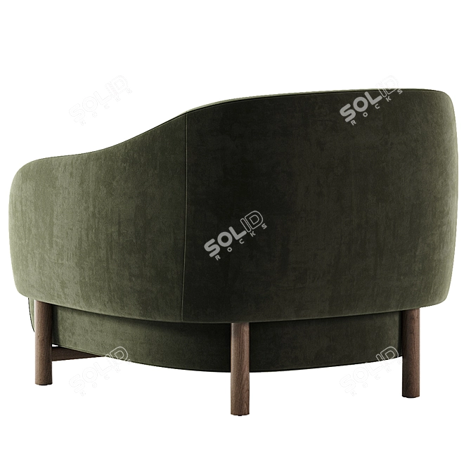 Elegant Audrey Feather Armchair 3D model image 6